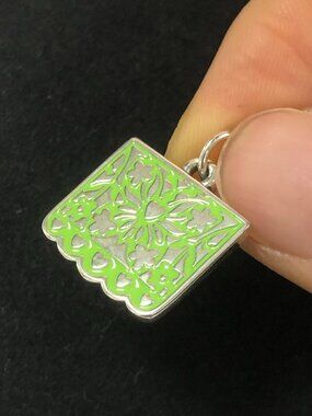 👍👍James Avery Enamel Papel Picado Charm Green